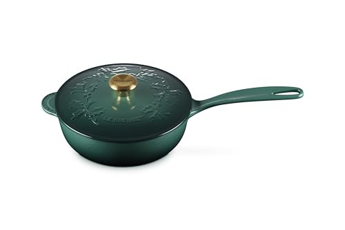 Le Creuset Enameled Cast Iron Holly Collection Saucier, 2.25 qt., Artichaut with Gold Knob | Amazon (US)