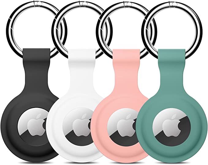 Silicone Airtag Holder,Zapica 4 Pack Air tag Keychain Compatible for Apple Airtag,Protective Airt... | Amazon (US)