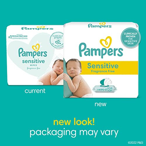 Pampers Sensitive Baby Wipes - 192 Count, Water Based, Hypoallergenic and Unscented (Packaging May Vary) (Pack of 2) | Amazon (US)