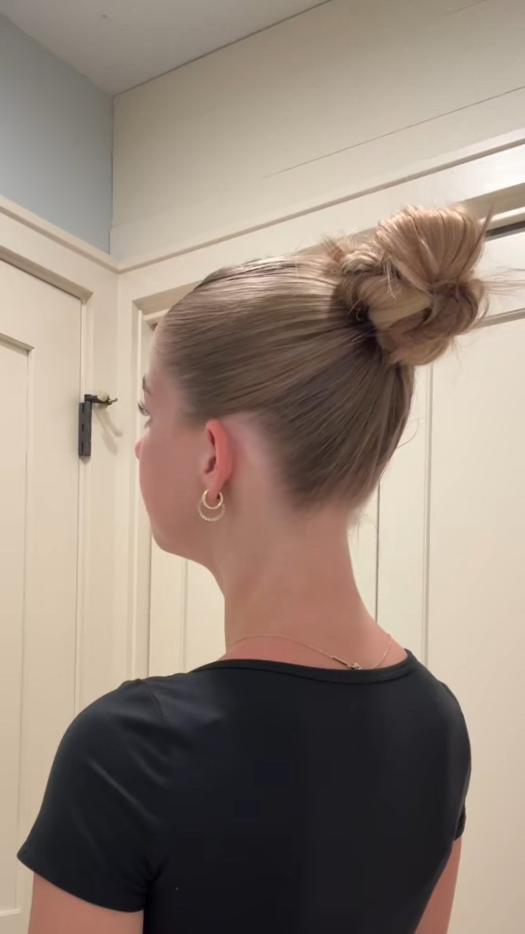 super easy slick back bun!!