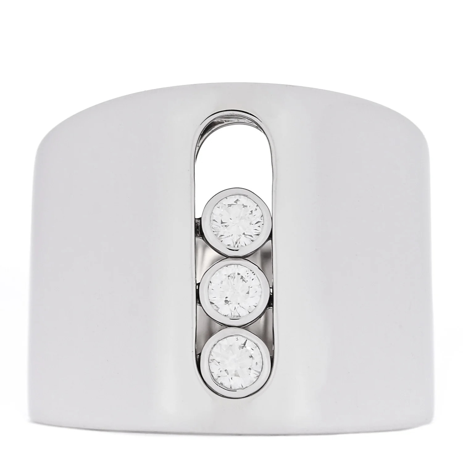 Messika 18K White Gold Diamond Move Noa Wide Band Ring 53 6.5 1834001 | FASHIONPHILE (US)