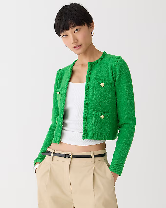 Odette sweater lady jacket in cotton-blend bouclé | J. Crew US