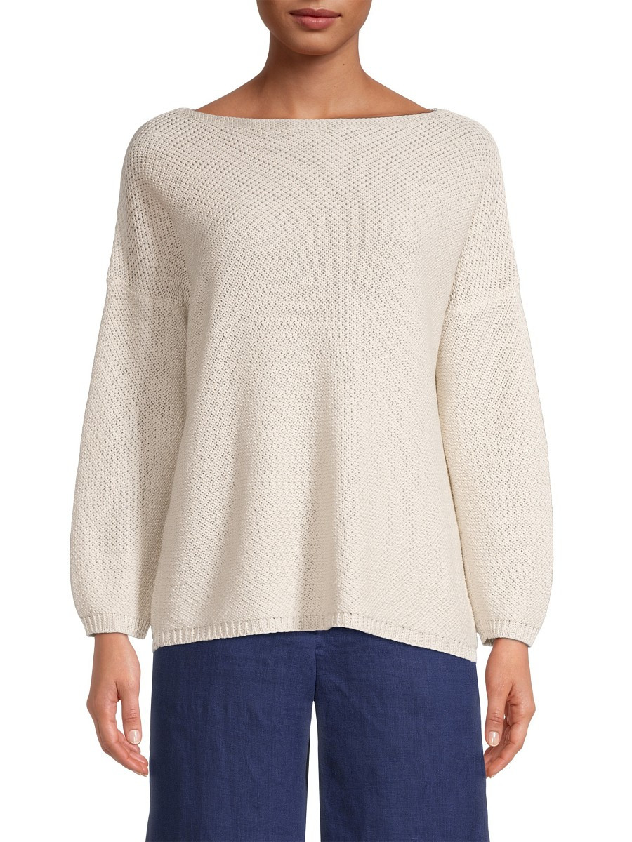 ROSSO35 Women's Linen Blend Knit Sweater - Light Beige - Size 46 (10) | Saks Fifth Avenue OFF 5TH