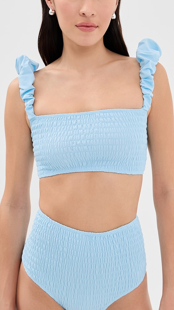 Amabel Smocked Bikini Top | Shopbop