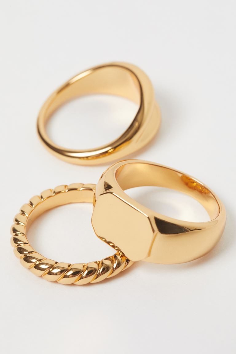 Gold-plated metal rings in a stylish design. | H&M (UK, MY, IN, SG, PH, TW, HK)