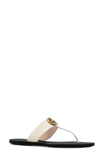 Women's Gucci Marmont T-Strap Sandal, Size 5US / 35EU - White | Nordstrom