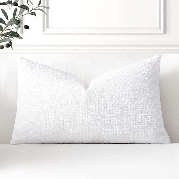OTOSTAR Linen Throw Pillow Cover Set of 1 Decorative Lumbar Pillowcases Cushion Covers 16x24 Inch... | Amazon (US)