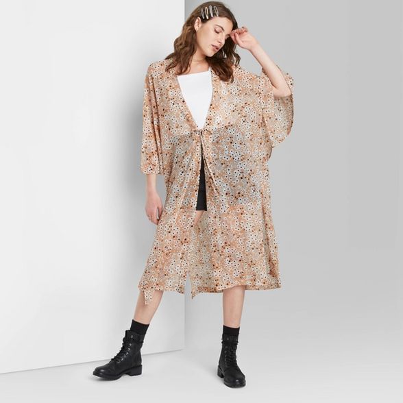 Women's Floral Print Duster Wild Fable™ - Brown | Target