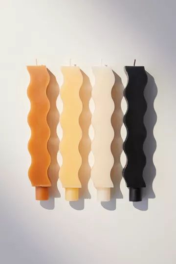 Wave Taper Candle - Set Of 4 | Urban Outfitters (US and RoW)