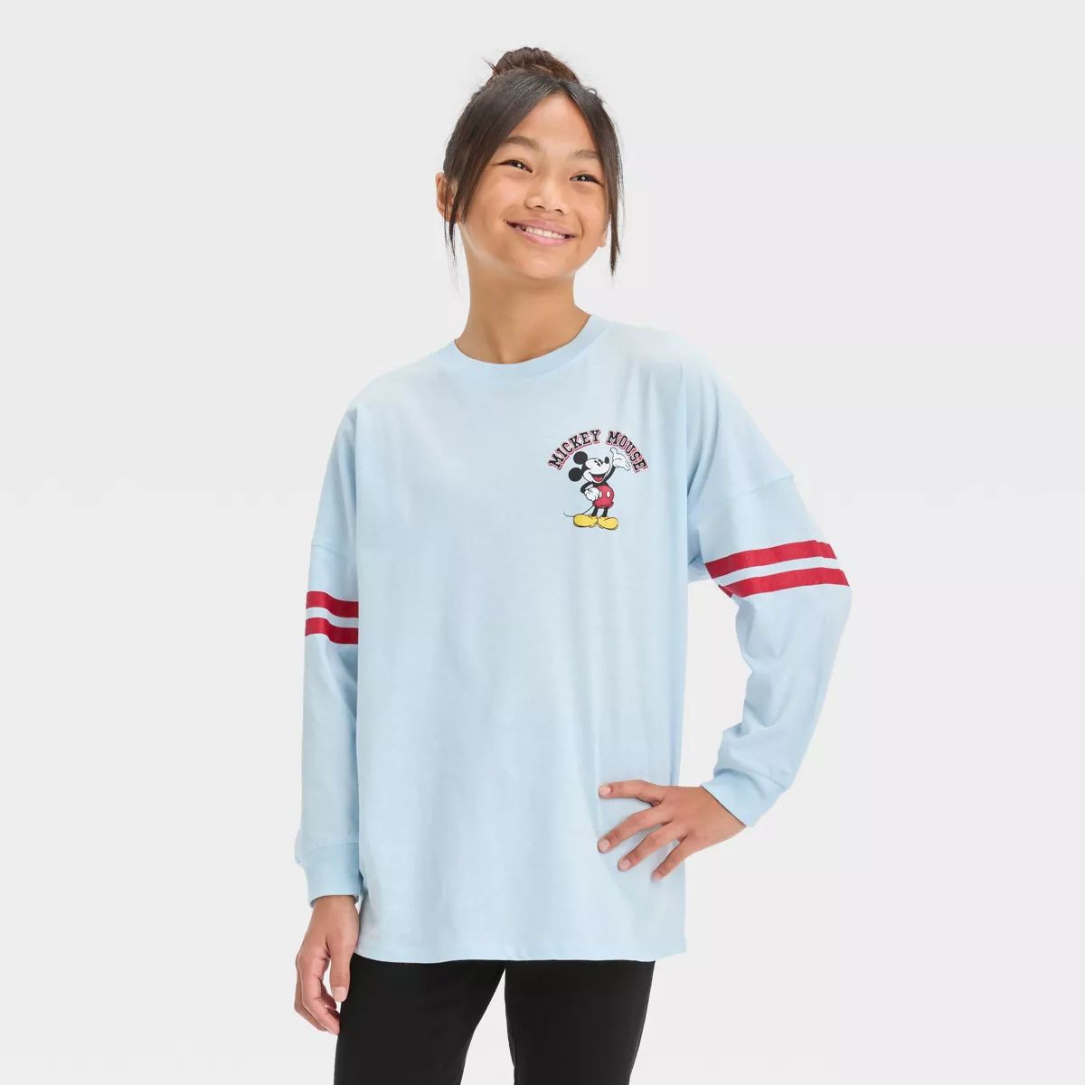Girls' Disney Mickey Mouse Spirit Jersey - Light Blue | Target