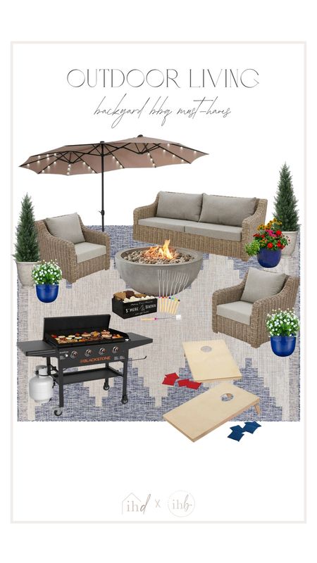 The perfect backyard hosting must have for any barbecue! Whether you’re relaxing, grilling or playing outdoor games these items make entertaining so easy! I love this umbrella that is multifunctional with lights and also can cover a huge area! All of these items are available @walmart! 

#LTKSeasonal #LTKStyleTip #LTKHome