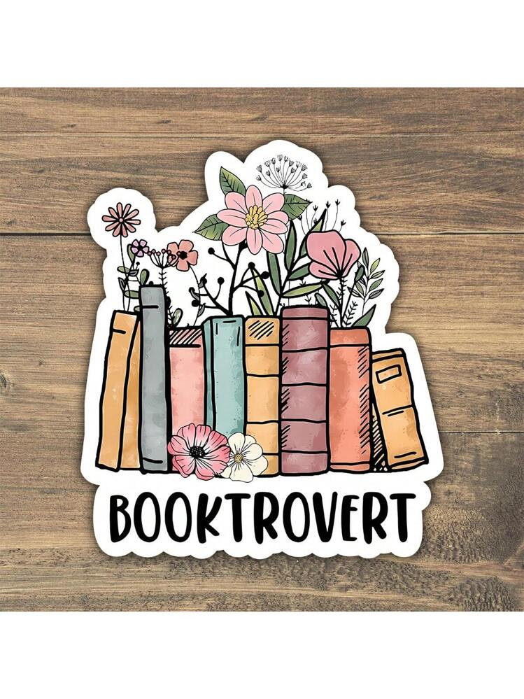 1PC BookTrovert Sticker, Water Assistant Die-Cut Vinyl Sticker For Laptop, Phone, Water Bottles, ... | SHEIN