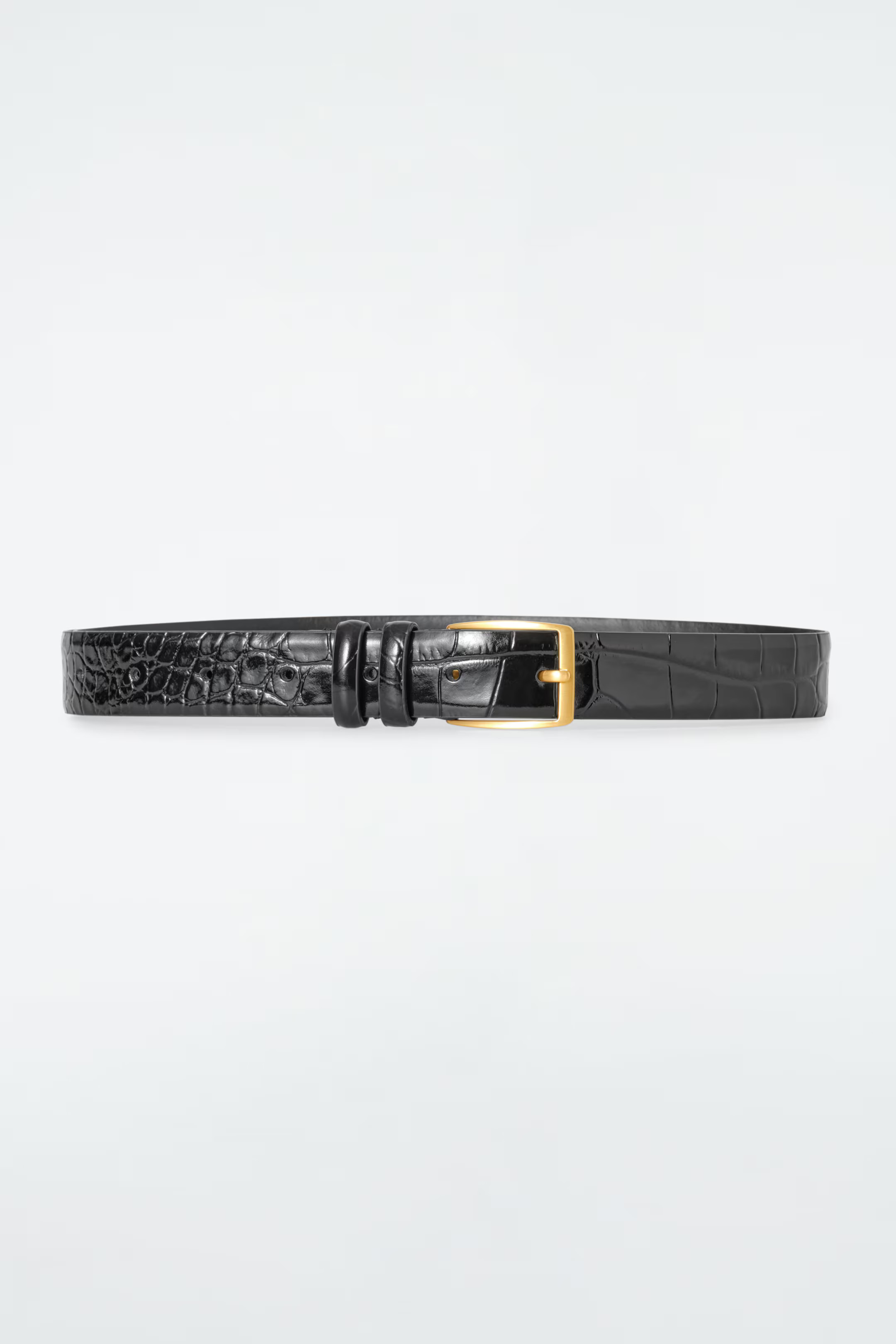 CROC-EFFECT LEATHER BELT - BLACK | COS UK