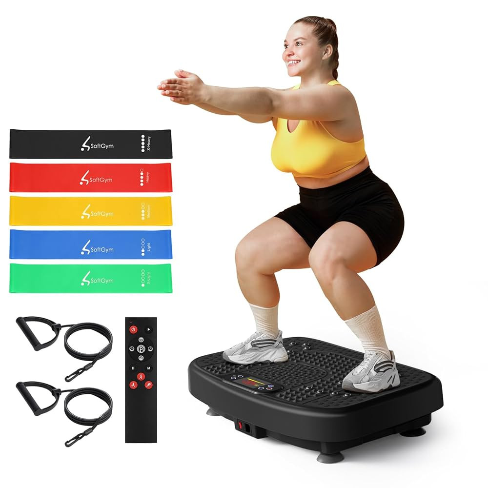 SoftGym Vibration Plate Exercise Machine for Lymphatic Drainage,Power Vibrate Stand Shake Board 4... | Amazon (US)