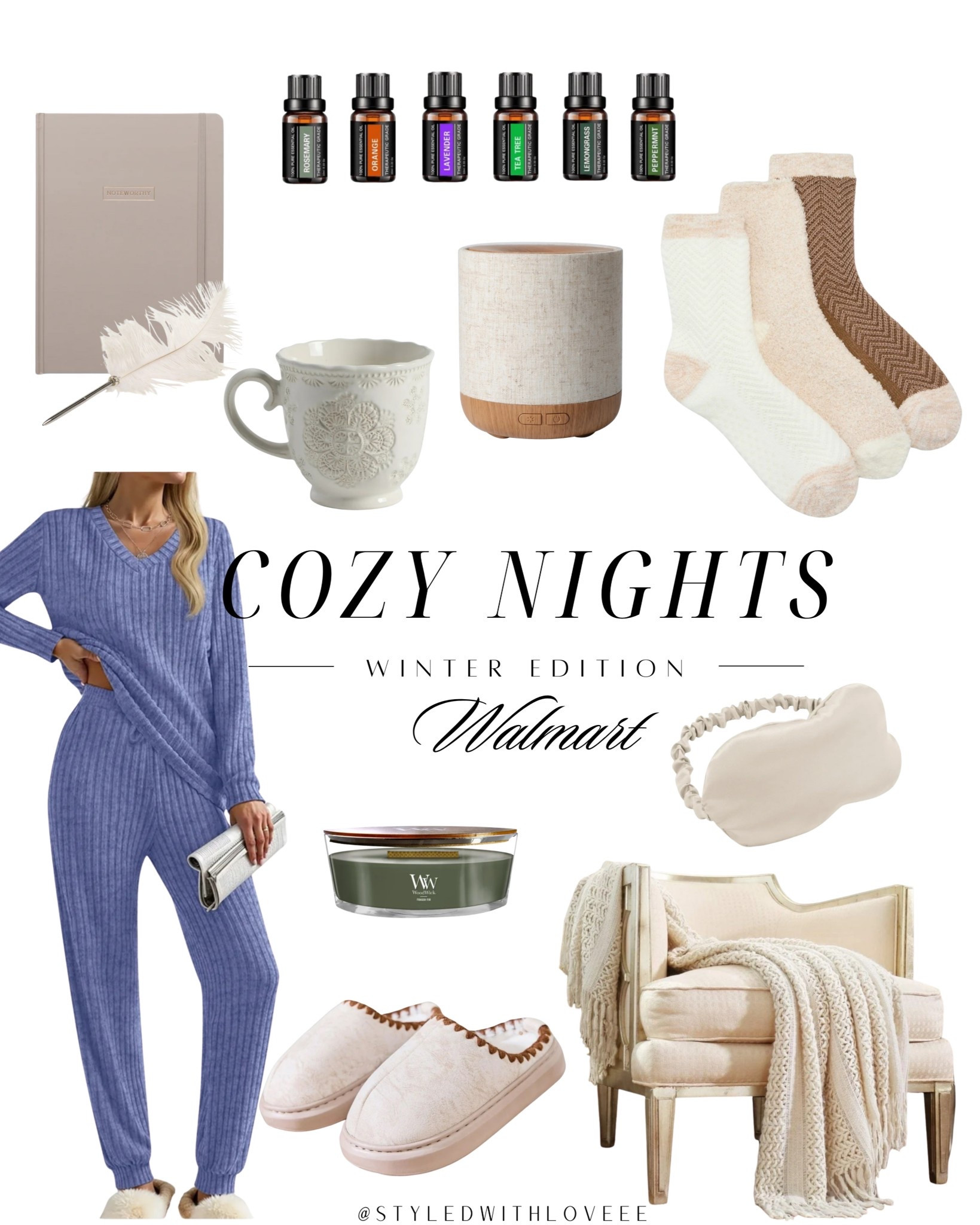 Walmart Cozy Nights = on repeat 🤍✨
All the essentials for the perfect winter night in — soft lounge sets, fluffy socks, calming candles, aromatherapy, cozy slippers, and feel-good self-care… all affordable finds from Walmart.

Perfect for cozy nights at home, self-care routines, winter lounging, or easy gifting without overspending.

🛒 Shop all my Walmart cozy night picks here on LTK and follow for more ✨ 

 #LTKHoliday #LTKSeasonal #LTKHome