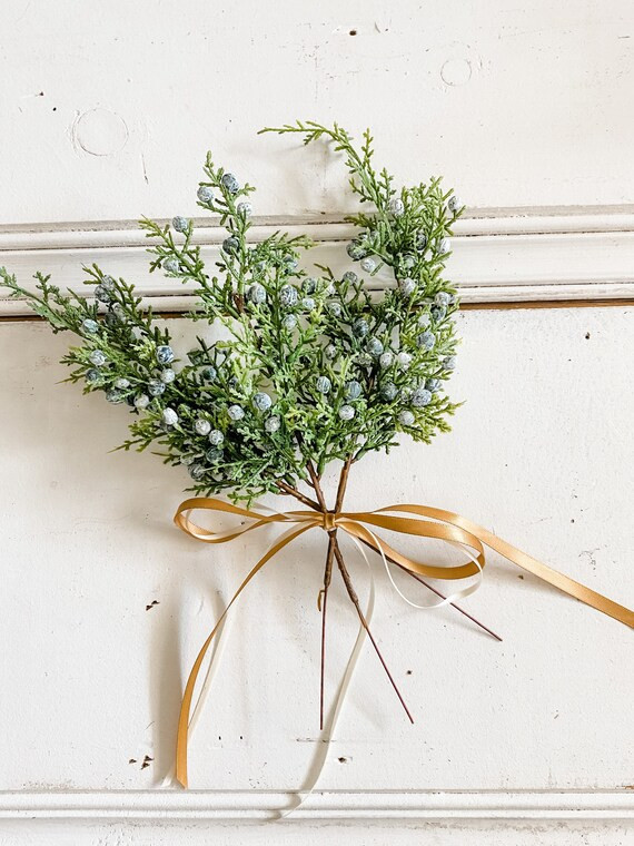 Juniper Pick Fuax Stem Christmas Greenery Winter Decor | Etsy | Etsy (US)
