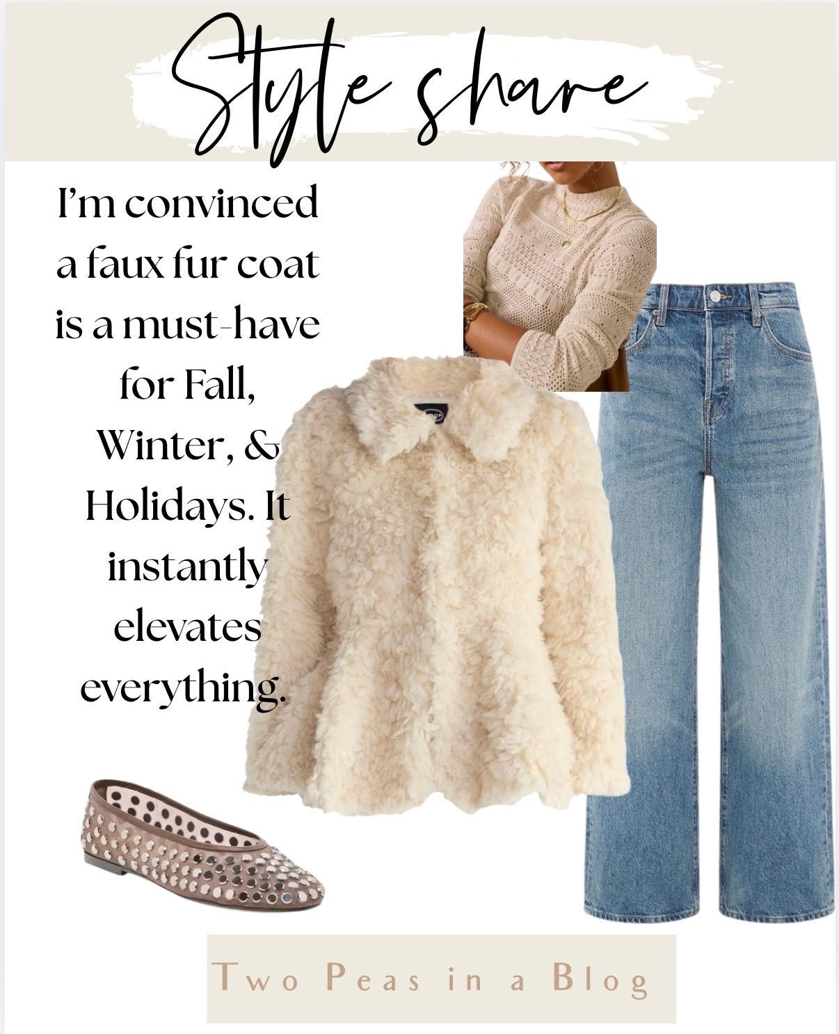 This ivory faux fur coat is so pretty. And the price 👌🏻👌🏻
Instantly elevates any outfit combo.