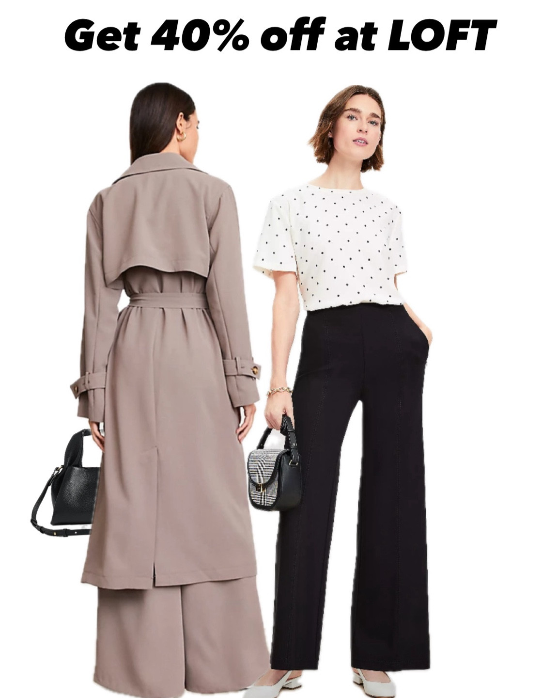 Get 40% off at LOFT for their fall style event. I ordered a few items to try including this trench coat and these popular ponte pants. I previously tried on the pants in store and size S petite fit me well.

Update 9/26: I received my LOFT order last week and the Versa trench was really nice but it doesn't seem practical for me to wear such a "nice" trench. As a dog owner I would be scared if Ralphie's paws/nails snag the material. Size XXS petite fits like XS petite so definitelty size down. I took the ponte pants on S petite since XS petite was very snug on my rear.

Also linked to a Quince Italian leather bag that looks like a Polene bag and priced just under $100!

#LTKWorkwear #LTKFindsUnder100 #LTKSaleAlert