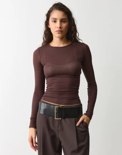 Sheer Long Sleeve Top | Glassons (Australia)