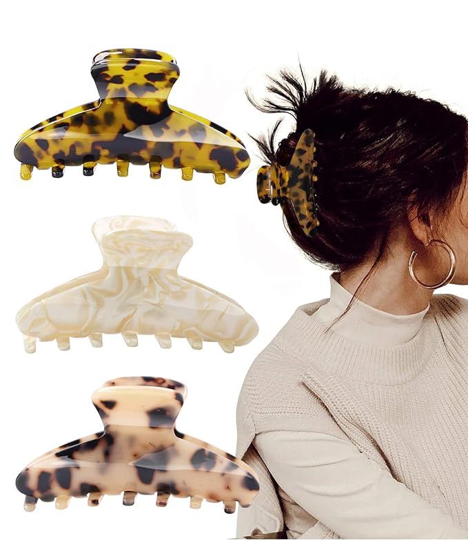 DAYAMY Tortoise Hair Clip Hair Claw Clips for Women Barrettes French Design Tortoise Shell Hair C... | Amazon (US)