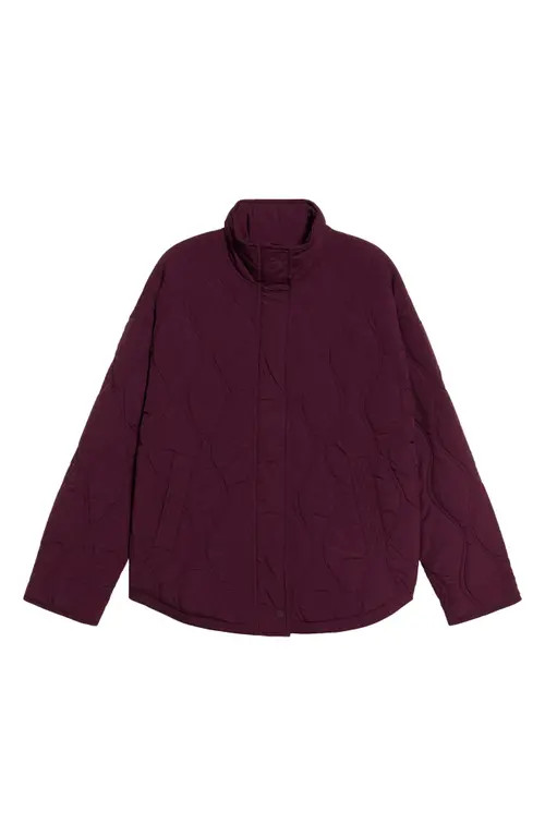 Beyond Yoga Roam Water Repellent Quilted Jacket in Cabernet at Nordstrom, Size Small | Nordstrom