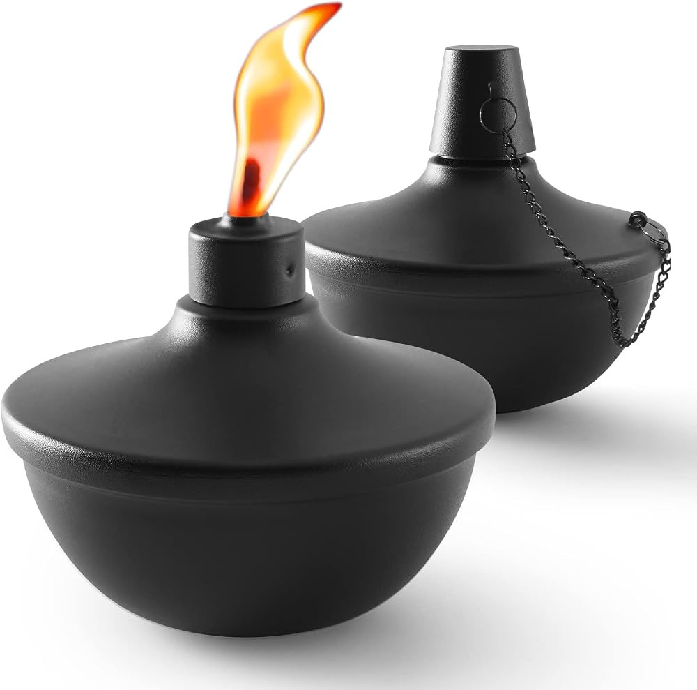 2 Pack Metal Table Top Torches, 22oz Citronella Torches for Outside, Refillable Flame Light Torch... | Amazon (US)