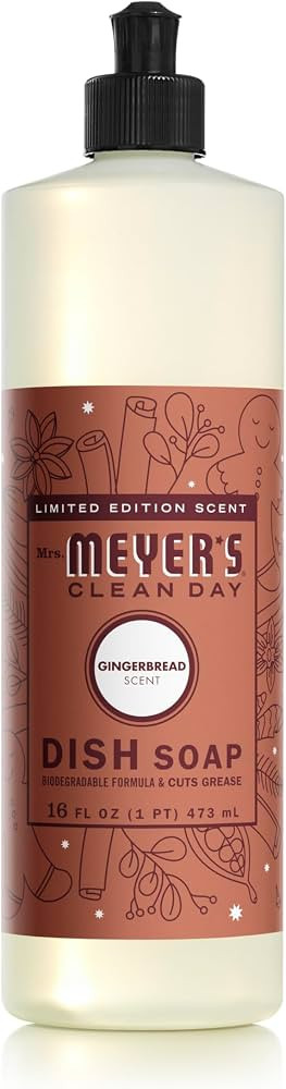 MRS. MEYER'S CLEAN DAY Liquid Dish Soap, Limited Edition Gingerbread Scent, 16 Ounce Bottle | Amazon (US)
