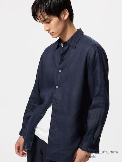 100% Premium Linen ShirtColour: 69 NAVYSize: Men MXSSMLXLXXL3XLFind my sizeGet help with
finding ... | UNIQLO (UK)