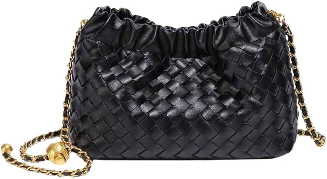 DBromanticArt Women PU Leather Woven Handbag Pleated Cuff Adjustable Straps Shoulder Crossbody Ha... | Amazon (DE)