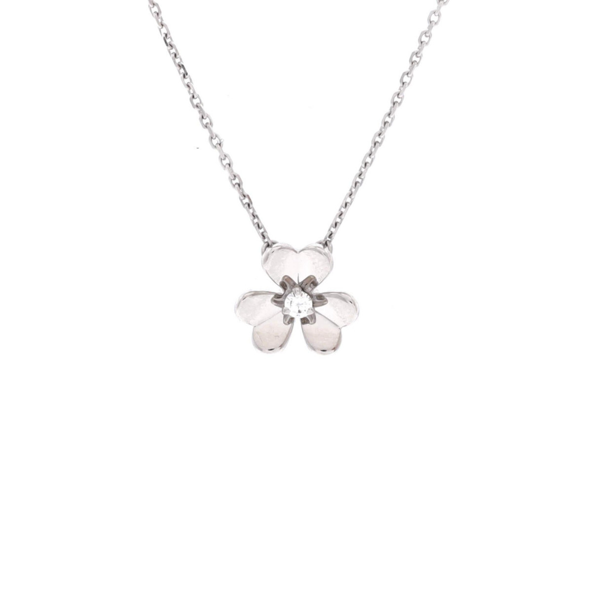 Pre-Owned Van Cleef & Arpels Frivole Pendant Necklace - 18k white gold | Macy's