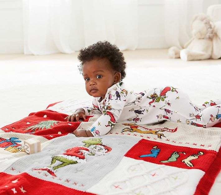 Dr. Seuss's The Grinch™ Holiday Heirloom Baby Blanket | Pottery Barn Kids