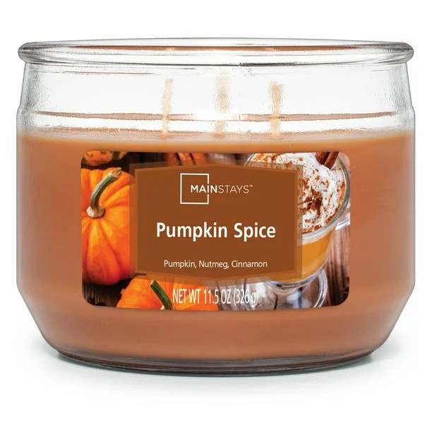 MAINSTAYS PUMPKIN SPICE 3 WICK CANDLE, 11.5 OZ | Walmart (US)