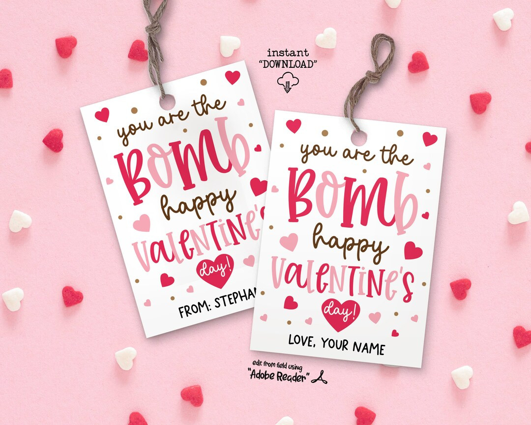 Valentine Hot Chocolate Bomb Tags, You're the Bomb Tags, Valentine Hot Chocolate Bomb Tag, Valent... | Etsy (US)