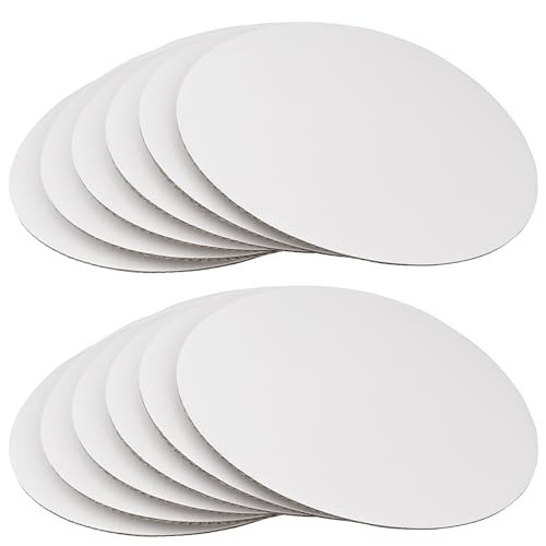 12 Inch Round Cake Boards White Cake Board Round Cake Boards Circle Cardboard Round Base Cardboard Cake Round Cake Base Sturdy Corrugated Cake Board Disposable Cake Plates 12-Pack | Amazon (US)
