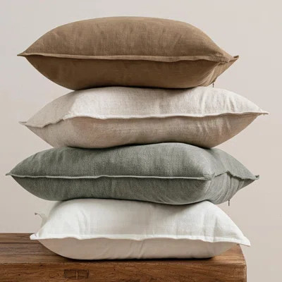 Neutral Linen Pillow Covers Pack Of 4 Decorative Natural Solid Throw Pillow Covers Soft Accent Boho Farmhouse Couch Pillowcases Modern Home Decors For | Wayfair North America