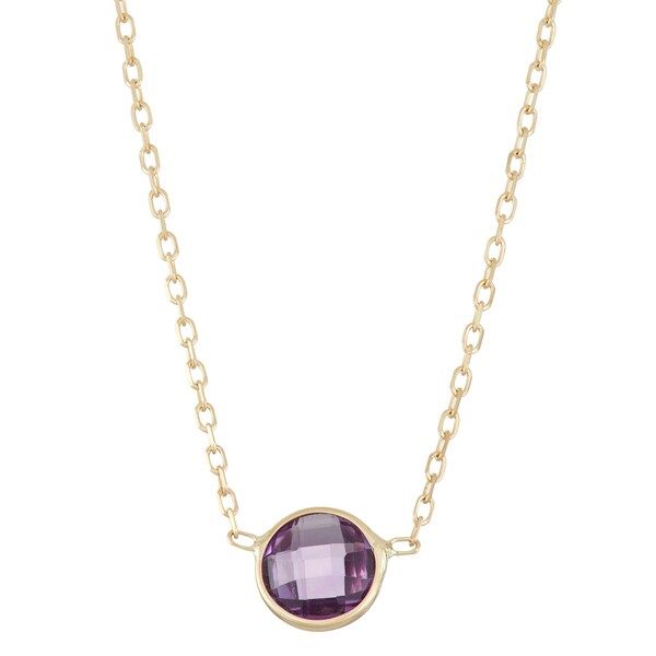 Gioelli 10k Gold Solitaire Amethyst Pendant | Bed Bath & Beyond