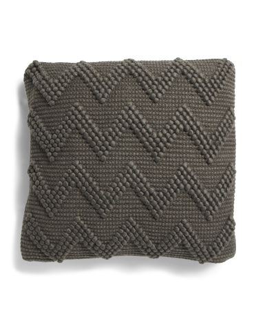 20x20 Woven Chevron Wool Blend Pillow | TJ Maxx