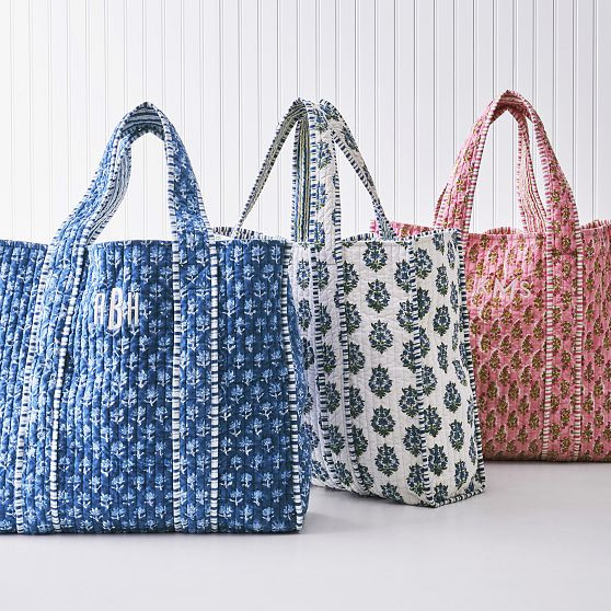 Block Print Quilted Oversized Tote | Mark and Graham