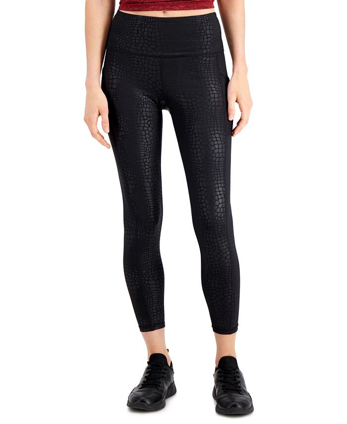 Croc-Embossed Side-Pocket 7/8 Leggings, Created for Macy's | Macys (US)