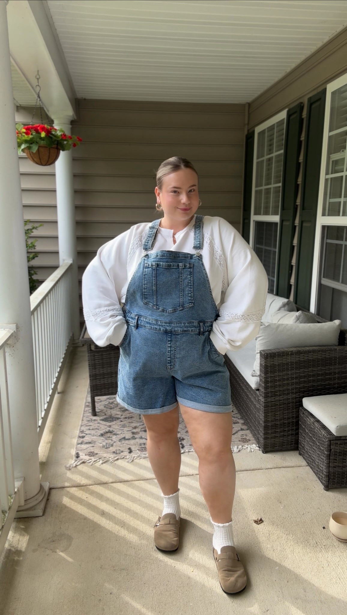 A cute + comfy outfit! Ava & Viv overalls from Target are in a size 20! American Eagle Crewneck is in a size xxl. Plus size outfit. Spring outfit. Summer outfit. 

#LTKSummerEdit #LTKSeasonal #LTKPlusSize