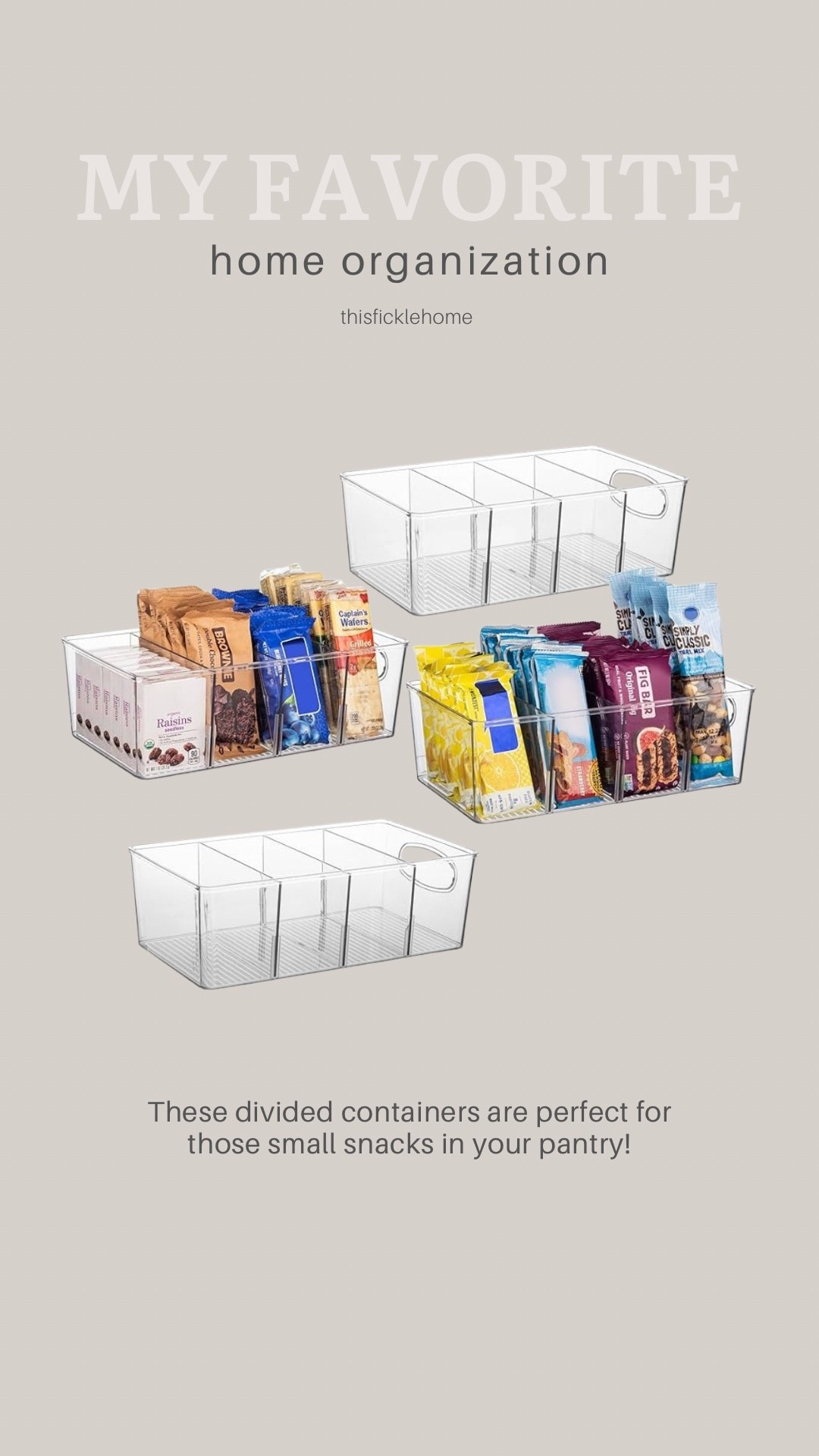 Pantry organization

Divided plastic containers for all the little snacks in your pantry!

#amazonfinds

#LTKKids #LTKHome