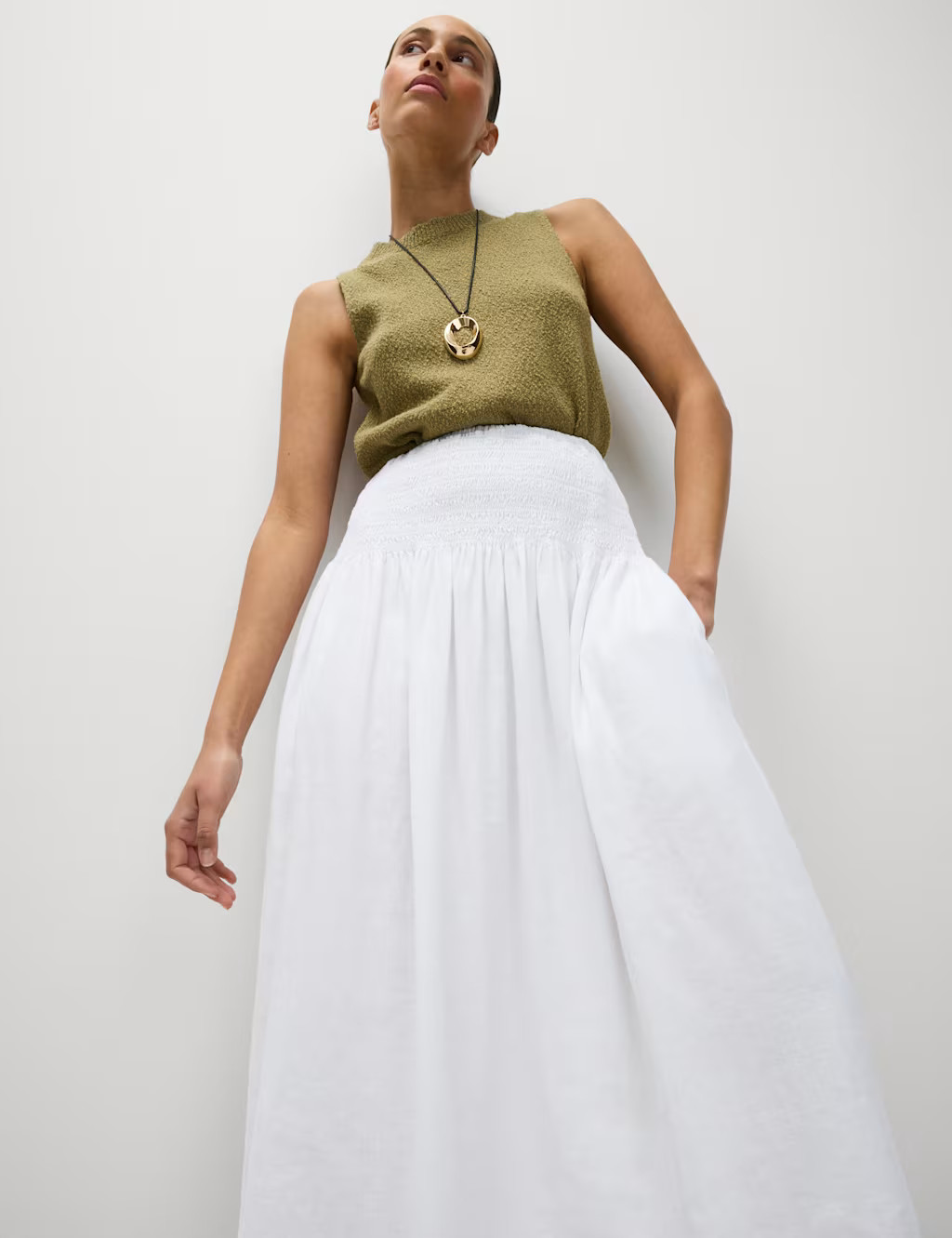 Linen Rich Maxi A-Line Skirt | Marks & Spencer (UK)