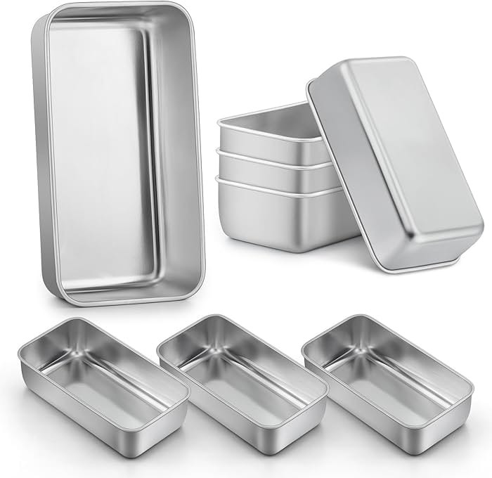 LIANYU 8 Pack 9x5 Loaf Pans for Bread Baking, Stainless Steel Baking Bread Pans, Small Loaf Tins ... | Amazon (US)