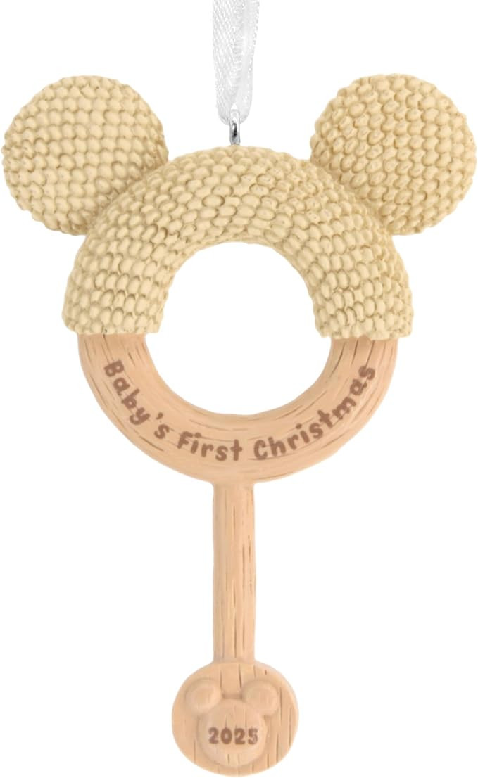 Hallmark Disney Mickey Mouse Baby's First Christmas Rattle Christmas Ornament, Gifts for Disney F... | Amazon (US)