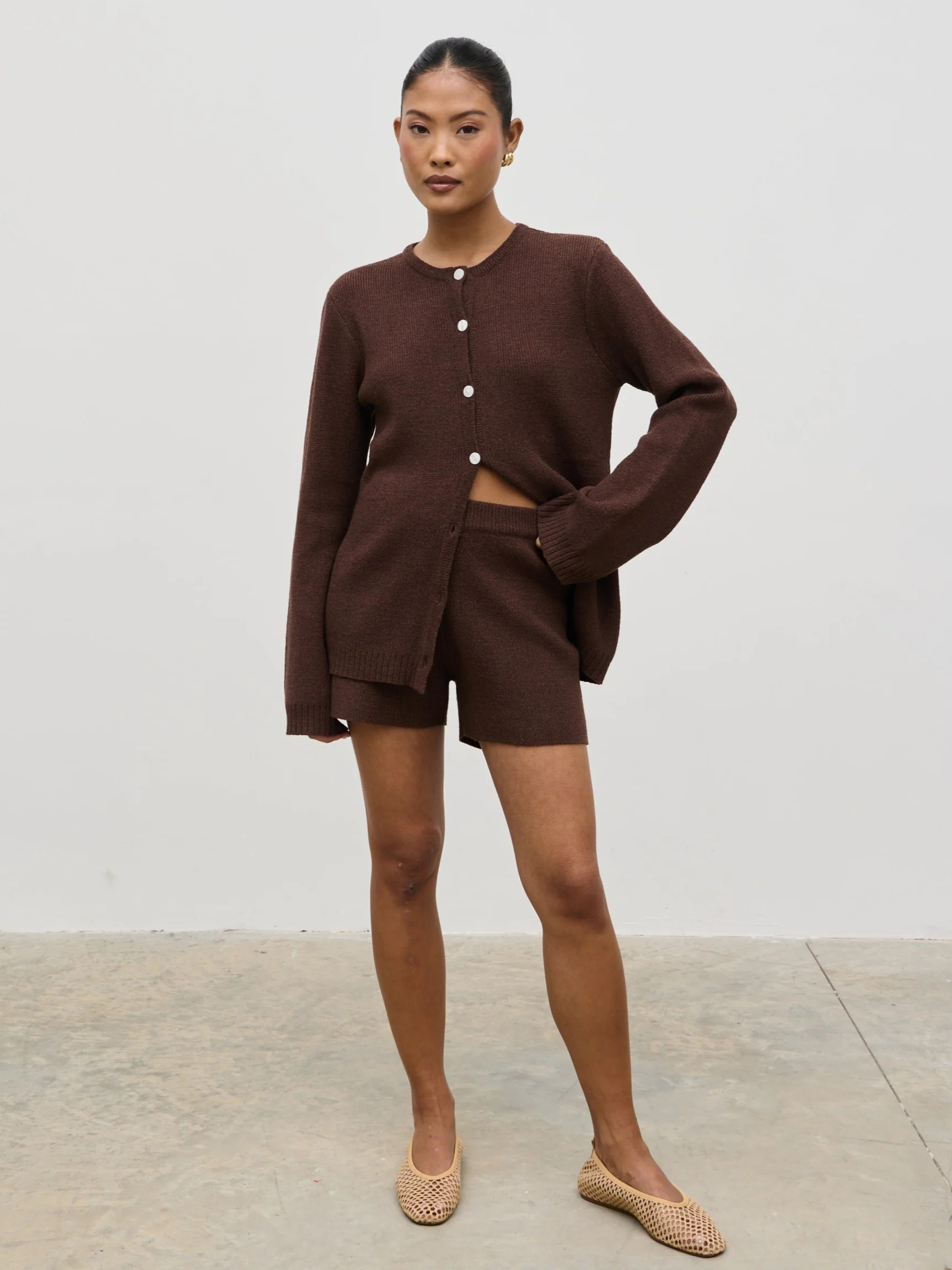 Gracie Fine Tape Knit Shorts | Pretty Lavish (UK)