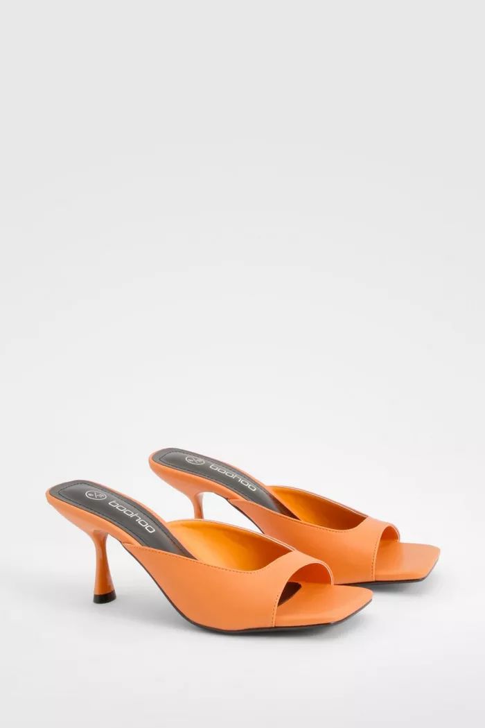 Square Toe Heeled Mules | boohoo (US & Canada)