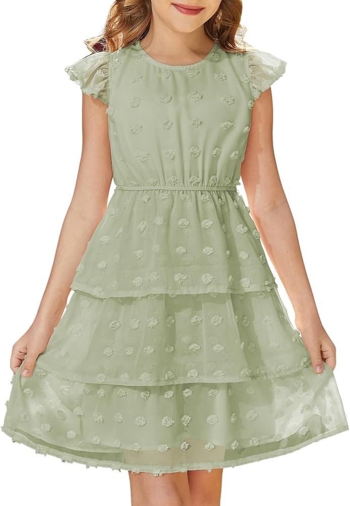 blibean Tween Girls Summer Dress Kids Polka Dot Sun Dresses Size 6-15 Years | Amazon (US)