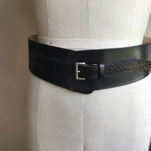 Genuine Leather wide waist belt black | Poshmark