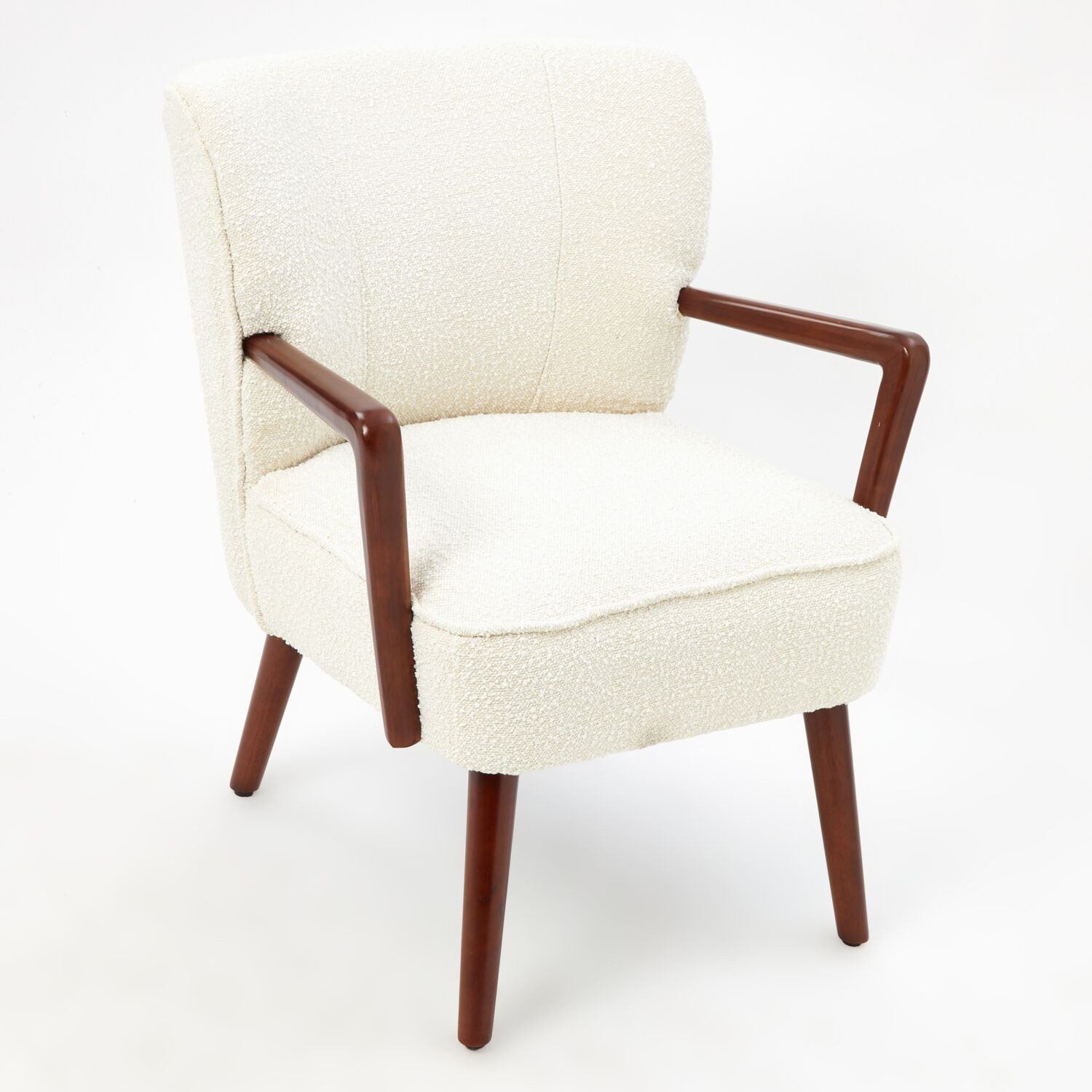 Cream Boucle Arm Chair 80x55cm | TK Maxx