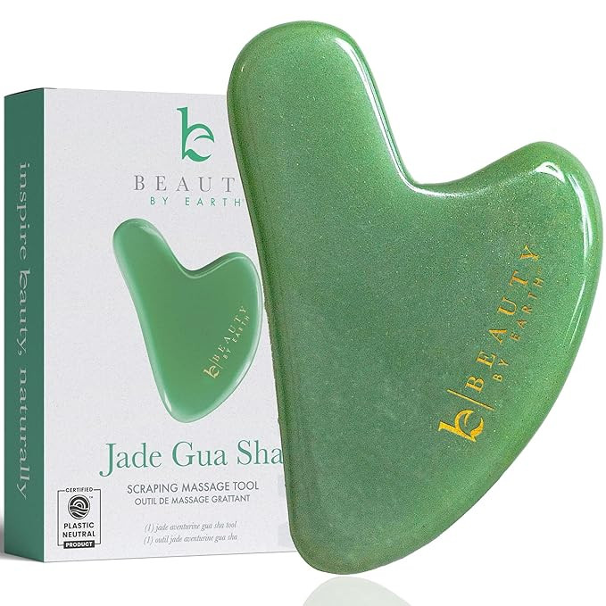 Beauty by Earth Jade Gua Sha - Smoothes Fine Lines & Wrinkles, Face Sculpting Tool for Face Massa... | Amazon (US)